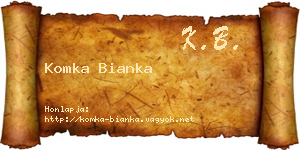 Komka Bianka névjegykártya