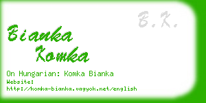 bianka komka business card